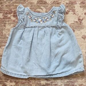 Carter's Blue Baby Dress with Floral Detail